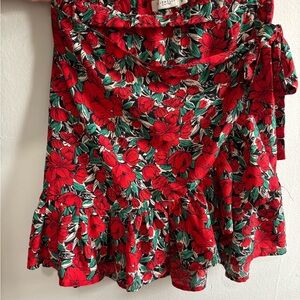 Jewelle Limited Skirt Xs Red Flowers